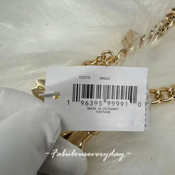 Coach Charm Chain Strap Brass/Gold CCE78 Star Heart Bow C Cherry Tea rose No Bag - Picture 6 of 7